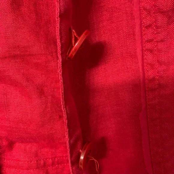 Coldwater Creek size 14 100% Linen red jacket - Picture 5 of 8